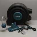 AYURA Retractable Garden Hose Reel 100 ft x 1/2 inch with Pro Metal Shaft, Heavy Duty Automatic Garden Hose Reels with Kink-Free Rewind and Lock at Any Length, Wall Mount Water Hose Reel for Outside (Green)