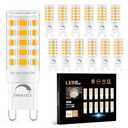 Sailstar G9 LED Bulb Dimmable 40W Equivalent, G9 Bulb 3000K Warm White, 400 Lumens, 360° Beam Angle, No Flicker, 120V, G9 Bi-pin Bulb Ceramic Base, 4W G9 Light Bulbs for Chandeliers, 12 Pack