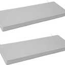 Outdoor Bench Cushion, 48 x 16 Inch, Set of 2, Light Grey, 48" x 16" 2 Pack