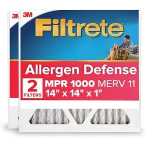 Filtrete 14x14x1, AC Furnace Air Filter MPR 1 MERV 11, Allergen Defense, 2-Pack (exact dimensions 13.81 x 13.81 x .81) Filtrete 14x14x1, AC Furnace Air Filter MPR 1 MERV 11, Allergen Defense, 2-Pack (exact dimensions 13.81 x 13.81 x .81)