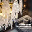 13" Tiered Chandelier, Modern Small 3-Tier Round Chandeliers for Dining Room,4-Light Tiered Crystal Glass Lighting Fixture Kitchen Island,Bedroom,Living RoomL13'' W13'' H16'', D13"H12.2" 1 pack