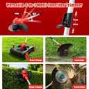 4-in-1 Cordless Lawn Mower, Weed Eater and Edger Combo with 2x4.0Ah Battery