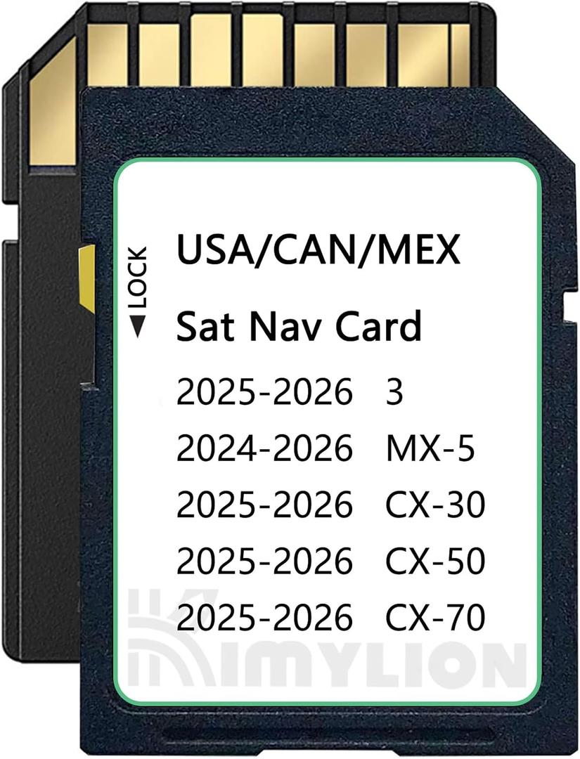 Upgraded Navigation SD Card - KR9D66EZ1B, GPS SD Map Card Compatible with 2025-2026 CX-50/3 / CX-30 / CX-70, 2024-2026 MX-5, USA/CAN/MEX Maps