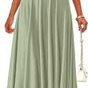 PRETTYGARDEN Womens Summer Dresses 2026 Casual Sleeveless Crewneck Aline Maxi Dress Stretch Tank Flowy Long Dresses (Bean Green, X-Large)