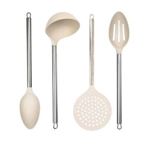 Beille 4pc Cream Wheat Straw Cooking Spoons Kitchen Utensils Set Household Essentials