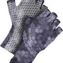 FAISOX Fly Fishing Gloves Men Sun Sleeves Fingerless UPF Camo Quick-Drying UV Sun Protection for Kayak Rowing Adults Women (Checkered Camo, Medium)