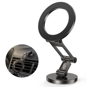 Syncwire Fits MagSafe Car Mount for Car Dash&Tesla Screen[All-Metal] Magnetic Phone Holder, [Flexible Three-axis]360° Rotation Car Mount Strong Magnets Car Phone Holder for iPhone 17 16 15 14 Pro Max
