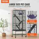 VEVOR 69" Rolling Metal Ferret Cage, Large 4-Tier Cage, Small Animal Cage with Ramps & Tray, Easy to Set up for Pet Mice, Hamster, Guinea Pig, Chinchilla, Squirrel, Hedgehogs, Bunny