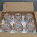 Amzcku Wide Mouth Vintage Mason Jars with Airtight Lid 32oz, Canister Quart Jars for Kitchen Storage - for Coffee, Sugar, Beans 6 Pack