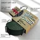 Silicone Coasters with Black Metal Holder, Set of 6, 4-Inch Diameter, Cup Mat for Drink, Stylish Home Decor, Deep Grey