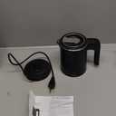 0.5L Small Portable Electric Tea Kettle Stainless Steel, Travel Mini Electric Coffee Kettle, Hot Water Boiler Heater for Business Trip, Camping, Travel, Office (Black)