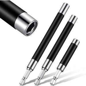 3 Pcs Drill Bit Tip Holder Drill Extension Bit Holder Magnet Screw Drive Guide with Telescopic Sleeve Drills Bits Guide Rod Adapter 3.15"/4.72"/5.51"(80/120/140mm) for Screwdriver Bits Nut Socket