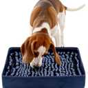 FunFurry Snuffle Mat for Dogs, Dog Puzzle Mat, Interactive Dog Toys for Enrichment,Sniff Mats with Non-Slip Backing,Suitable for Breeds and Sizes of Dogs (Navy, 17" X 15")