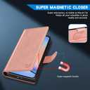 ZZXX for Samsung Galaxy A35 Wallet Case with [RFID Blocking] Card Slot Kickstand Magnetic Closure Leather Flip Fold Protective Phone Case for Samsung Galaxy A35 Case Wallet(Rose Gold-6.6 inch)