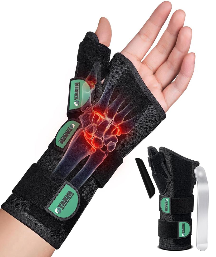 Oyakin Wrist Brace with Thumb Support for Carpal Tunnel, Thumb Brace for De Quervain's Tenosynovitis, Tendonitis, Thumb Spica Splint Right Hand, Wrist Support Men and Women