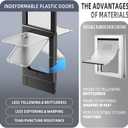 Dog Door for Sliding Glass Door with Magnetic Plastic Flat, Sliding Door Pet Doggie Door Insert with Lock, Adjustable Height No-Cut Required Doggy Door Access Renters, Apartments, Patio (Black, L)