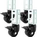 QWORK Storage Rack Caster Wheels, 2 Pack 3" Heavy Duty 1500 lb. Max Total Capacity Storage Shelf Accessories, Fit for Boltless Self Locking Shelving Racks