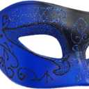 3 x Coolwife Masquerade Mask Vintage Venetian Greek Roman Party Mardi Gras Masks (D Blue Black)