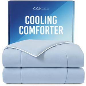 Cooling Comforter Twin/Twin XL Size - Cooling Blanket for Hot Sleepers and Night Sweats - Summer Comforter for Twin/Twin XL Size Beds - Soft, Breathable Cold Blanket for Sleeping - 60x90 (Sky Blue)