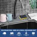 2 Pcs Silicone Faucet Handle Drip Catcher Tray, 2 in 1 Dish Soap Sponge Holder for Kitchen Sink & Splash Guard, Drying Mat for Sink Accessories, Counter, Bathroom