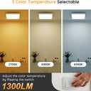 Fitop Bathroom Exhaust Fan with Light, 110 CFM Ultra Quiet 1.0 Sones Bathroom Vent Fan, Nightlight & 1300LM LED Light 2700K/4000K/6500K, Light Memory Function, ETL Certified Silver, 7 Inch