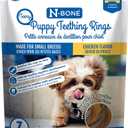 2 x N-Bone Teeny Puppy Teething Rings, Chicken Flavor, Natural Puppy Teething Chews & Treats, 7 Rings (4.6 oz), For Small & Toy Breed Puppies (EXP 10/28/27)