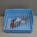 12Pcs Rabbit Litter Box for Cage, Bunny Potty Trainer Corner Guinea Pig Plastic Square Grate Toilet, Pet Bedding Litter Box for Small Animal Ferret Hamster Hedgehog (Blue)