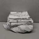 HYPREST 6 Piece King Size Sheets Set, Floral Sheets White and Black Patterned Sheets Deep Pocket up to 18 inches