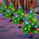 Solar Christmas Tree Lights,4 Pack Multiple Outdoor Christmas Decorations Waterproof Outdoor Xmas Decor, Tree Lights for Pathway, Patio, Yard, Garden