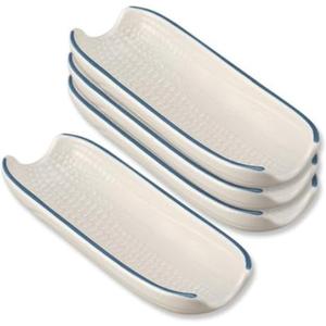 Pfaltzgraff Yorktowne Set of 4 Multicolor Corn Dishes, Durable Stoneware Side Plates with Vibrant Designs, Perfect for Serving Vegetables and Snacks