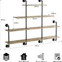 Industrial Pipe Shelving, 4 Tier Rustic Wooden Floating Shelves, Wall Display Bookshelf, Storage Rack Sundries Holder for Kitchen Office Bathroom Organization and Home Decor, 63 Inch