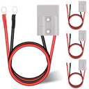 4Pcs 50A Anderson Style Battery Connector Cable 10AWG 1FT Quick Disconnect Power Wire with Silver Plated Terminals Compatible with Anderson Plug for Winch LiFePO4 Battery Solar Golf Cart Trailer