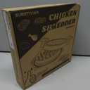 Chicken Shredder Large Chicken Breast Shredder Tool Twist with Brush&Fork, Visible Meat Shredder Machine, Anti-Slip Strip, Ergonomic Handle, BPA Free, Suitable for Pork Beef Chicken(Orange)