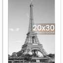 upsimples 20x30 Poster Frame, Display Pictures 16x24 with Mat or 20x30 Without Mat, Wall Hanging Picture Frame, White, 1 Pack