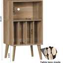 Lerliuo Record Player Stand, Oak Turntable Stand Holds up to 160 Albums, 18.1 inches x 15.7 inches x 34.2 inches