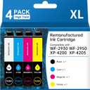 Remanufactured 232XL Ink Cartridges Combo Pack Replacement for 232XL T232 T232XL Ink Cartridge for WF-2930 WF-2950 XP-4200 XP-4205 Printer Ink 4-Pack (Black Cyan Magenta Yellow)