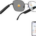AI Smart Glasses, Powered By GPT, Support 165+ Languages Translation, Multi-Functional Translator, Noise Reduction & Photochromic Lenses, Unisex Bluetooth Glasses for Work/Travel/Study, Black-AI-UF11