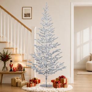 6ft Silver Christmas Tree, Retro Aluminum Christmas Tree, Tinsel Trees
