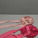 Satin Bonnet Silk Bonnet for Sleeping Silk Sleep Cap Double Layer Hair Bonnet with Elastic Tie Band for Curly Hair Night Cap (Apricot Powder+Champagne) Pack of 2