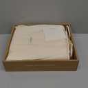 Double Stitch Cotton Tencel Duvet Cover - Queen Size Comforter Cover, Luxury & Soft Eucalyptus Lyocell Bedding Set for Hot Sleepers, Cooling, Smooth & Breathable, Button Closure, Cream, 90"x90"