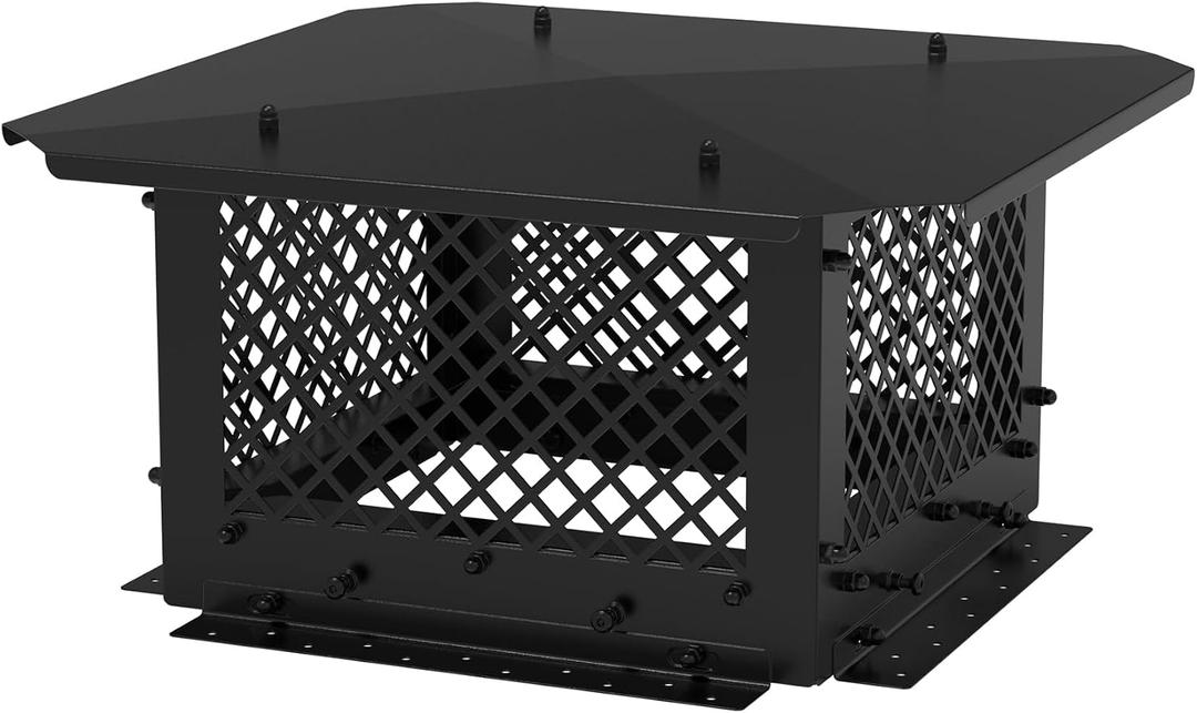 Stanbroil 14" x 14" Chimney Cap, Fireplace Chimney Cover for Outside Adjustable Bottom to Fit Existing Clay Flue Tile Sizes, Chimney Flue Rain Caps