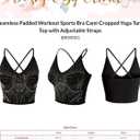 Design by Olivia Women's Longline Sports Bra Padded Workout Yoga Tank Top Gym Running Fitness Crop Top Shirt (S)
