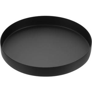 Uxcell Stainless Steel Decorative Tray 7.9" Round Serving Tray Metal Decorative Plate for Jewelry, Makeup, Candle, Kitchen Tableware, Black