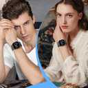 Sport Loop Compatible with Fitbit Versa 4 Fitbit Sense 2 Fitbit Versa 3 Fitbit Sense for Women Men,Soft Nylon Adjustable Breathable Replacement Wristband for Sense/Sense 2/Versa 3/Versa 4 (Black+Grey+Midnight+Black Rainbow)