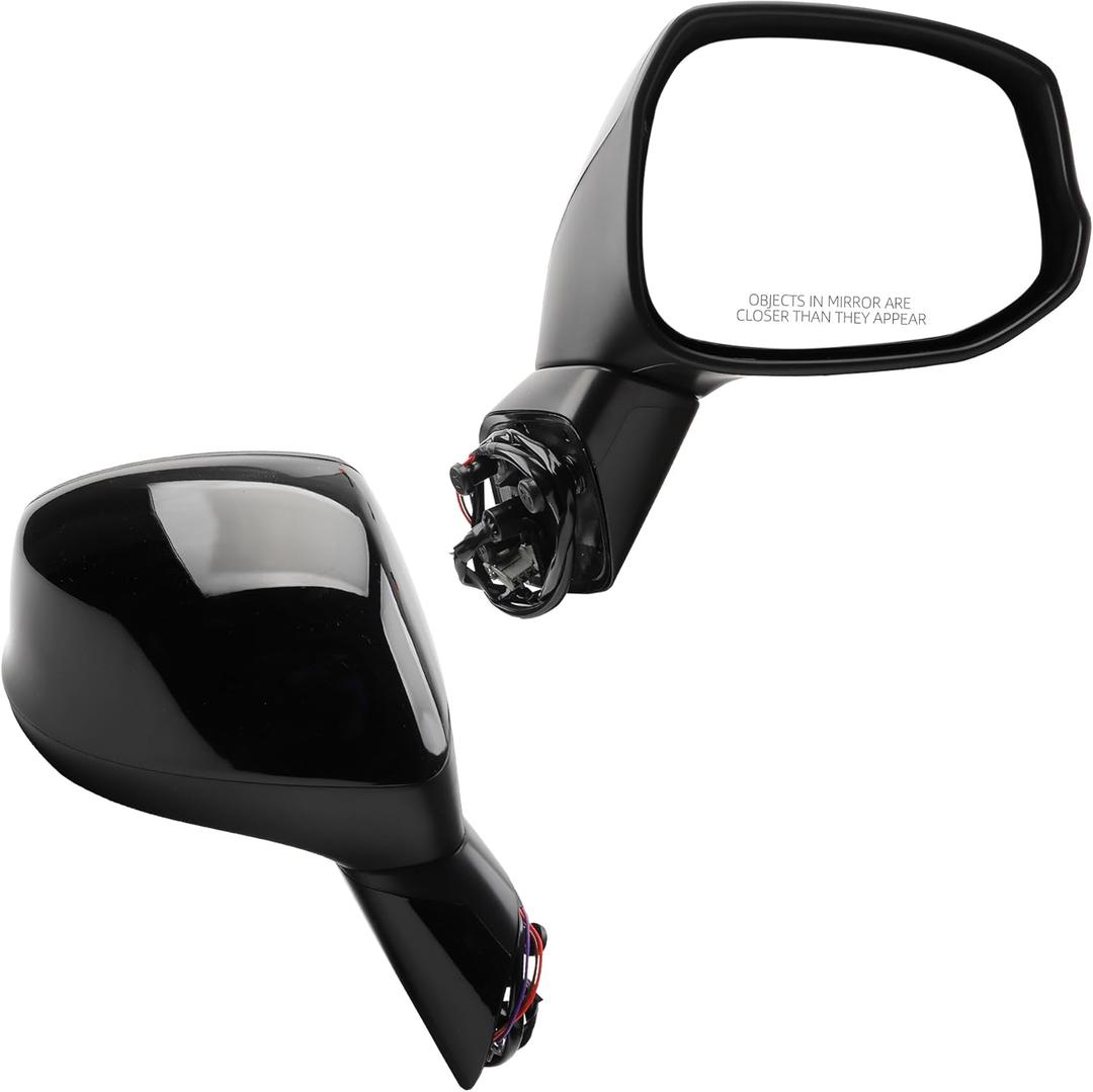 Dasbecan Right Passenger Side Black Door Mirror Compatible with 2012 2013 2014 2015 Honda Civic Power Glass Manual Folding Replace# HO1321261, 76208TR0A01-PFM, 76208TR6C01-PFM, 76201TR0A01ZD, 76202TR0A01