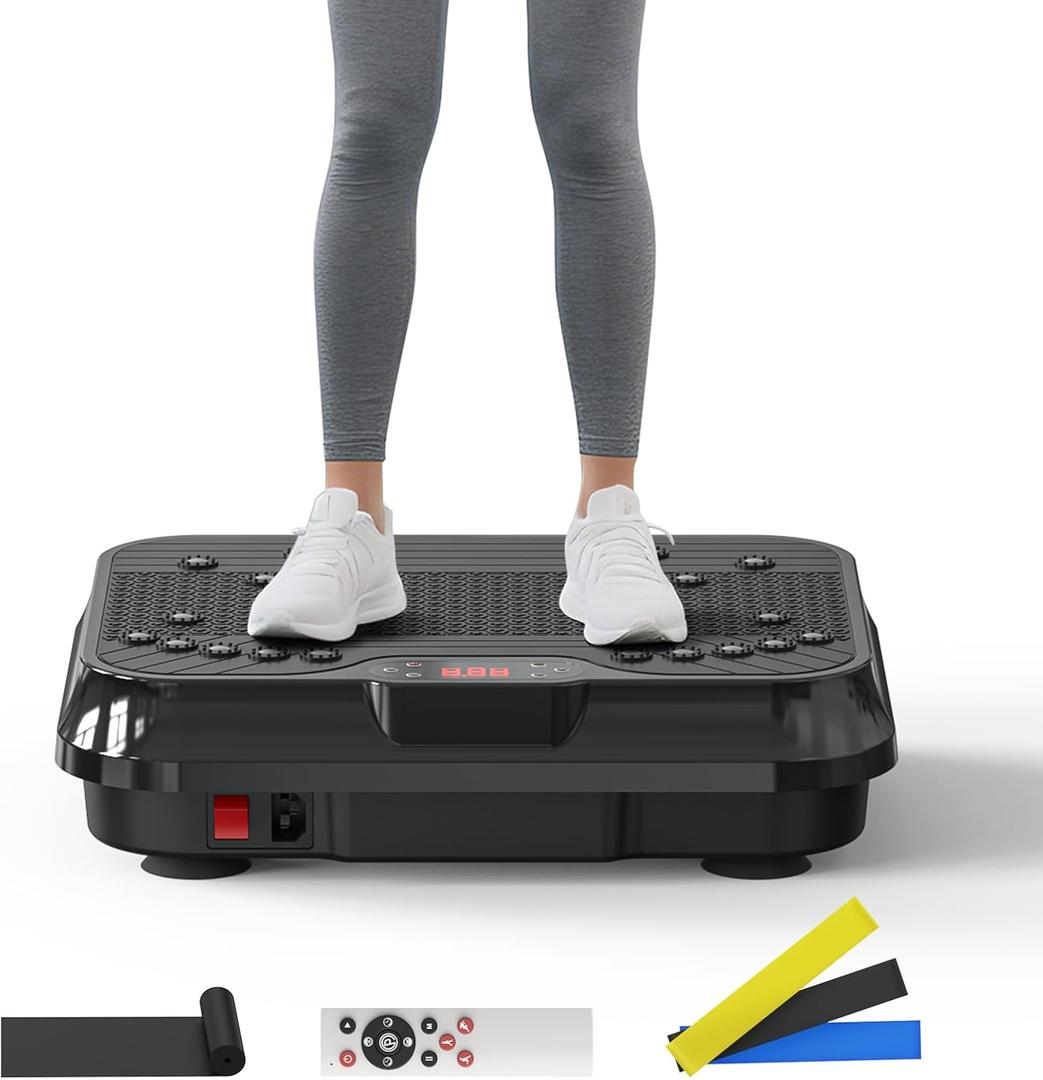 Vibration Plate Exercise Machine, Vibrating Plate for Lymphatic Drainage, 400 Lbs Capacity 250 Speed Levels Whole Body Fat Burner Weight Loss Shake Board, Vibrate Platform Machine