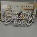 Beauty Bar Neon Sign, Pink Light Up Neon Lights For Wall Decor, Girls Makeup Room Bedroom Decor - Energize Your Space With Magical Ambiance16.5 X 9 inch (Pink White-3)