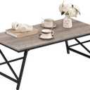 41.3" Folding Coffee Table with Safety Buckles, Low Coffee Table, Portable Floor Table, for Sitting on The Floor, for Living Room, Bedroom, Balcony, Caravan, Greige and Black TKF01BG