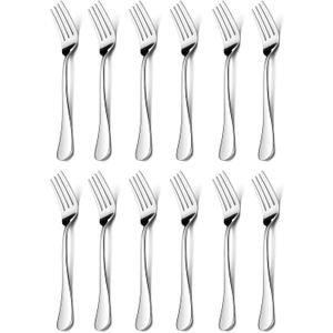 12-Pieces Salad Forks, HaWare Stainless Steel 6.7 Inches Small Dessert Forks, Classic Elegant Design, Mirror Polished, Dishwasher Safe