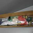 44 Pcs 4 ft Half Christmas Tree for Wall Corner Christmas Tree with Xmas Ball Light String Icicle Flowers Snowflake Ribbon Top Star for Holiday Indoor Party Decoration (Frost White)